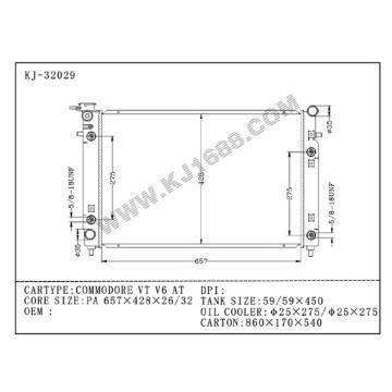 Radiador de automóvel para Gmc Commodoer Vt V6 em (KJ-32029)